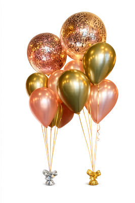 Midsize Confetti Balloon Bouquet (16" Confetti plus 4 Balloons)