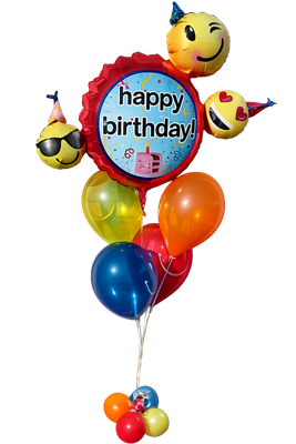 Happy Birthday Emoji Balloon Bouquet