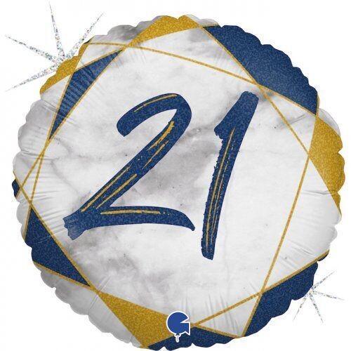 21st Birthday - Marble Blue
