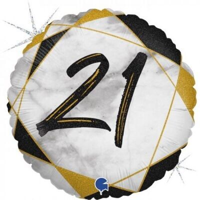 21st Birthday - Marble Black