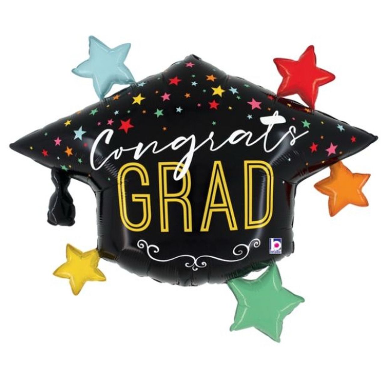CONGRATS GRADUATION HAT SUPERSHAPE FOIL