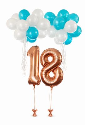 Double Digit Numbers + 50 Floating Balloons