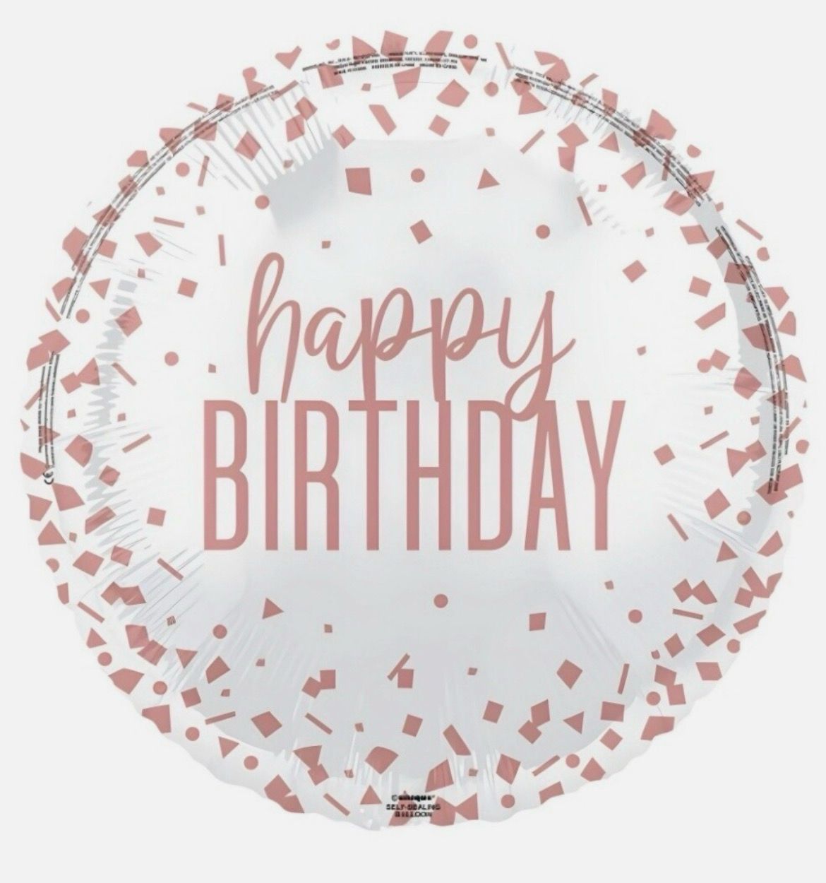 Happy Birthday Rose Gold Confetti