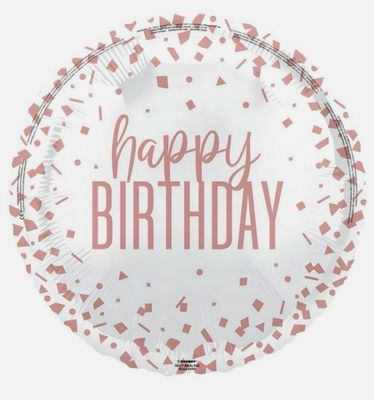 Happy Birthday Rose Gold Confetti