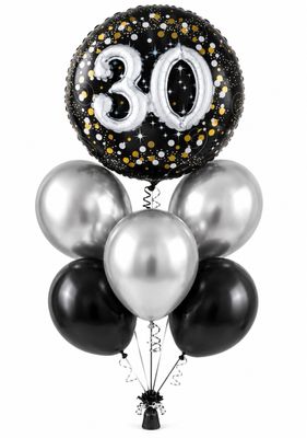 30th Birthday - 3D multi balloon Balloon bouquet