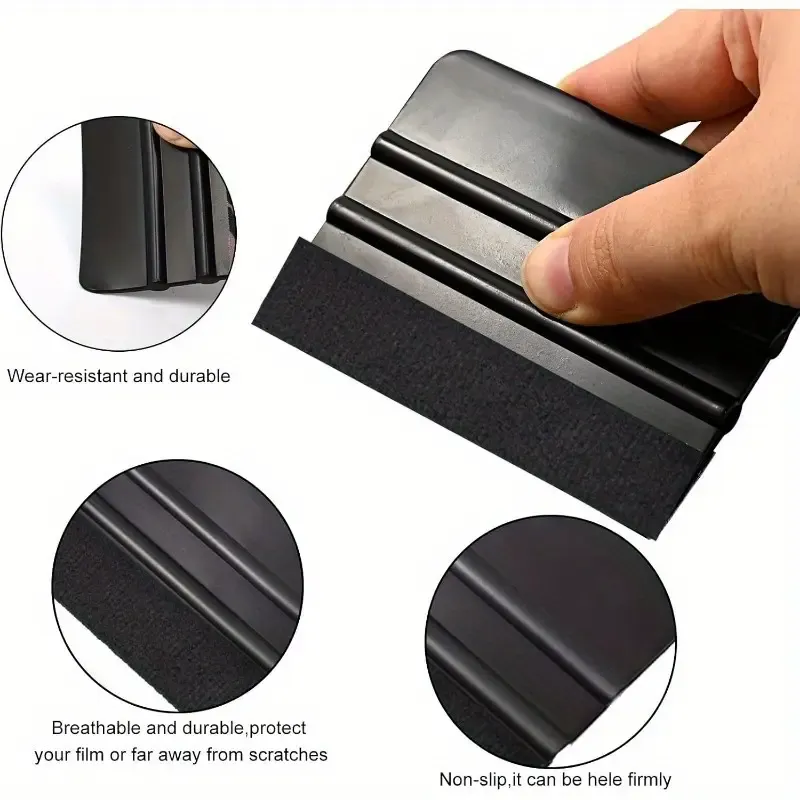 Black Vinyl Application Squeegee | Felt Edge Wrap Tool