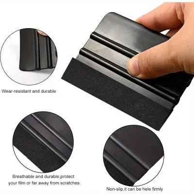 Black Vinyl Application Squeegee | Felt Edge Wrap Tool