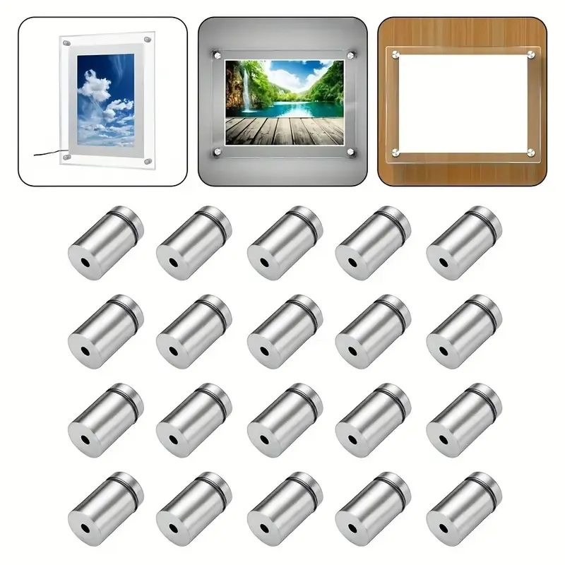 Silver Signage Stand Off | 19mm Diameter x 20mm Spacer