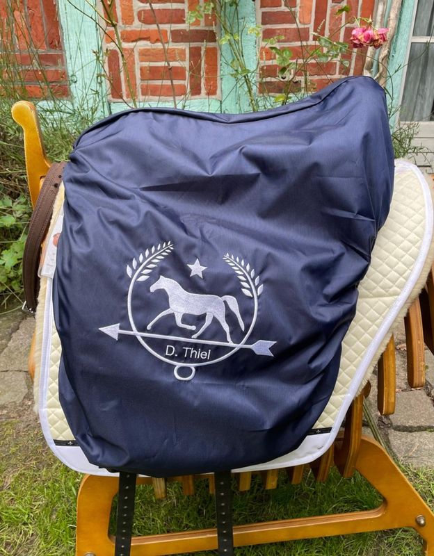 Sattelschoner blau LOGO Sattelschoner blau LOGO