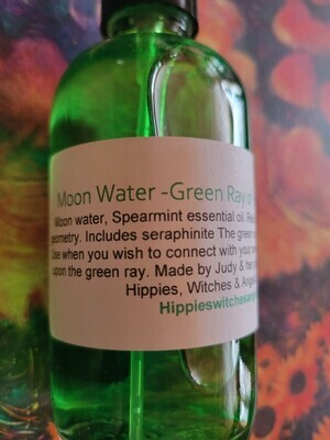 Moon Water- The Green Ray of Healing 4 oz Glass bottle