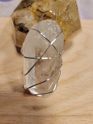 Pendant Clear Quartz Point #1 - Created by Judy