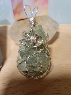 Pendant Rough Prehnite- Created by Judy WAS$120.