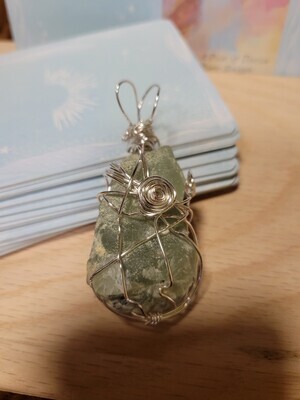 Pendant Rough Prehnite- Created by Judy