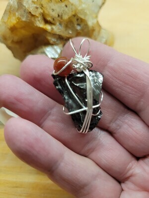 Pendant Rough Shungite with Carnelian- Created by Judy WAS$ 35.