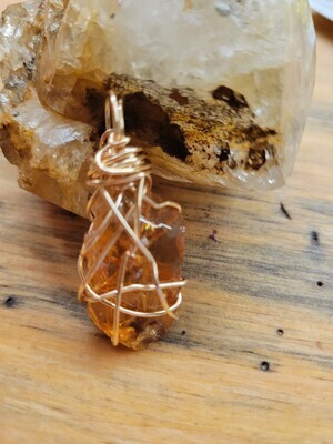 Pendant Small Citrine (amber colored chunk)  (Gold)  - Created by Judy