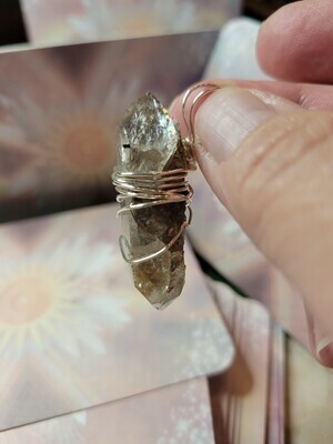 Pendant Herkimer Quartz Point (carbon inclusions) Created by Judy