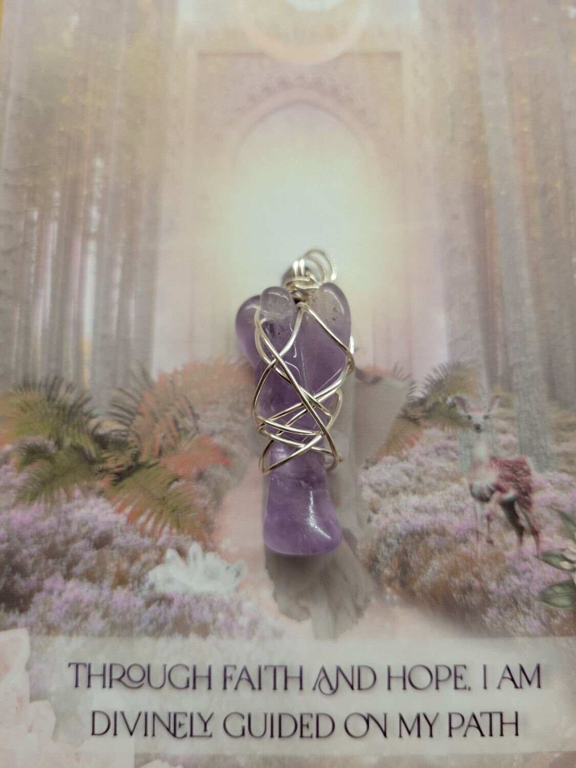 Pendant Angel Amethyst (AA grade) HAVE FAITH - Created by Judy