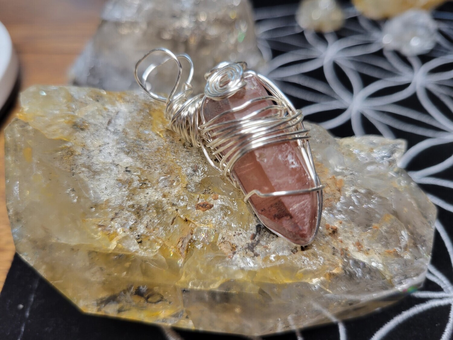 Pendant Rooster Tail Quartz - Created by Judy