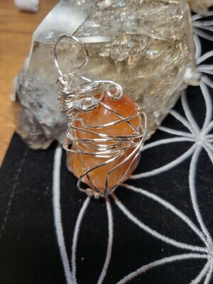 Pendant Carnelian Thick Tumbled- Created by Judy(