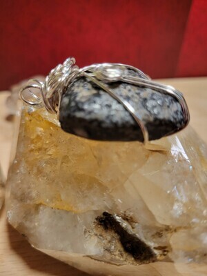 Pendant Snowflake Obsidian  - Created by Judy