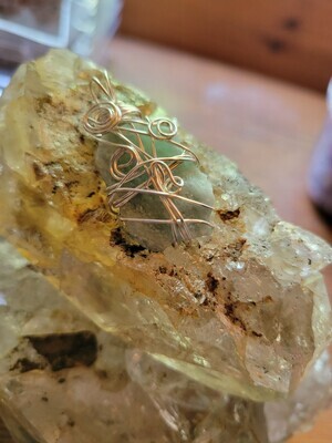 Pendant Rough Blue Aquamarine - Created by Judy WAS$45