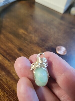 Pendant Green Pistachio Calcite  - Created by JudyWAS45