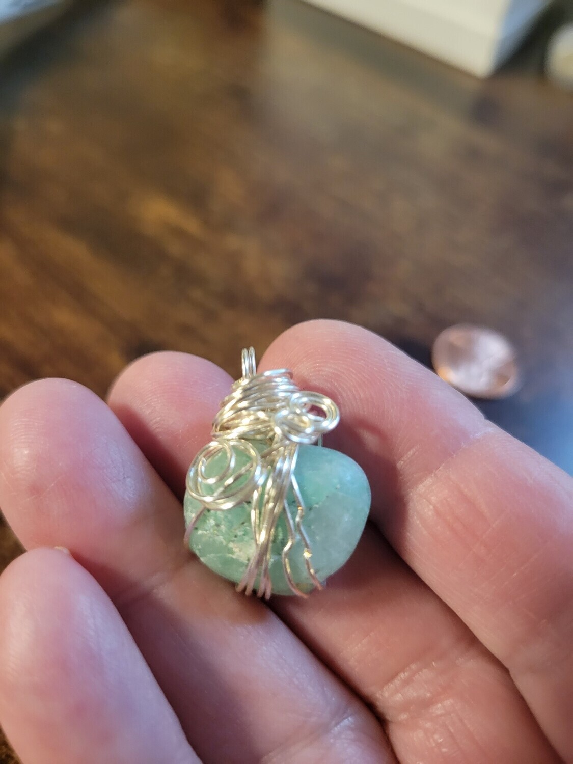 Pendant Green Pistachio Calcite - Created by Judy