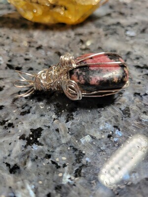 Pendant  Rhodonite  - Created by JudyWAS$75