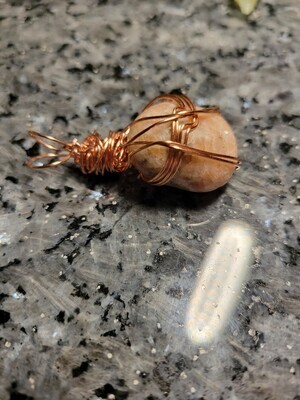 Pendant Sunstone/Copper Tumbled- Created by JudyWAS$55
