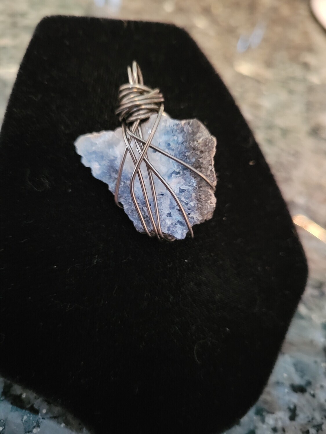 Pendant Blue Nakaurite(rough) - Created by Judy (Available for shipping from NY 3/6)