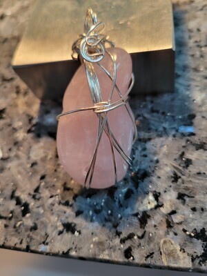 Pendant Rose Quartz Smooth - Created by Judy(shipping as of 3/6)
