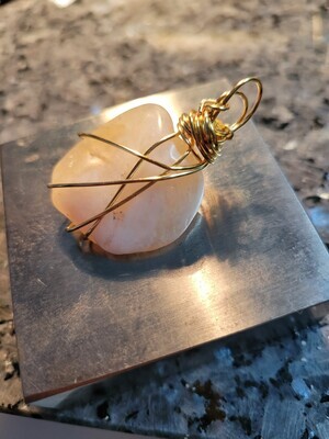 Pendant Citrine (gold color wire) - Created by Judy