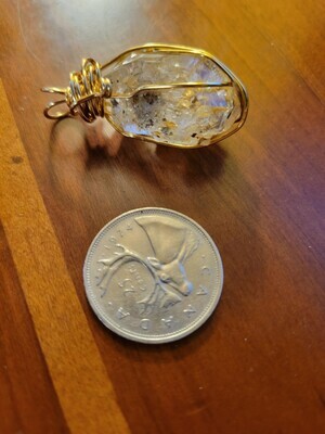 Pendant Herkimer Quartz Point(gold) - Created by Judywas$75
