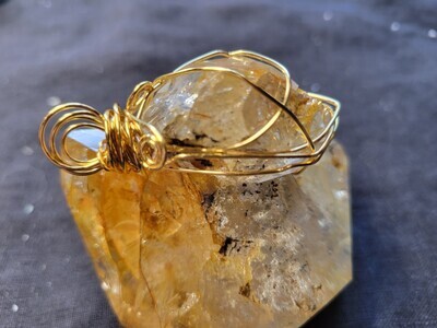 Pendant Herkimer Quartz (gold) - Created by JudyWAS$115