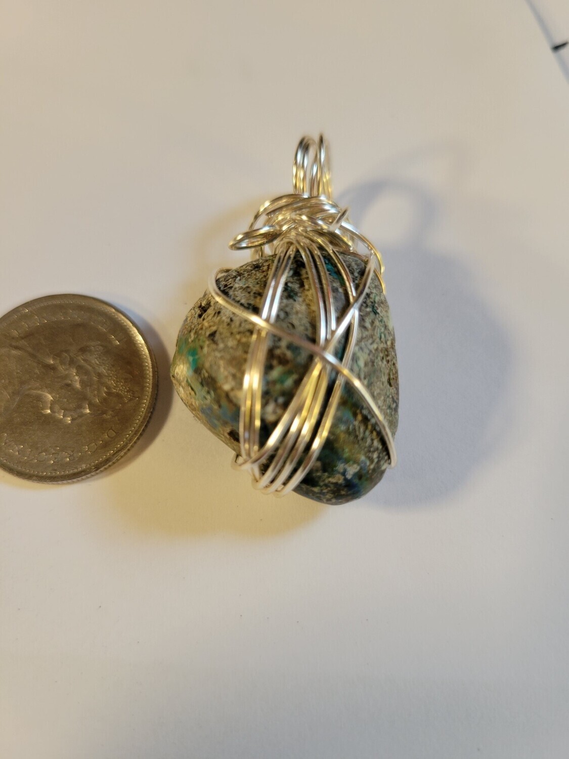 Pendant Azurite/Chryscolla  - Created by Judy