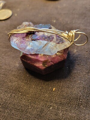 Pendant Rough Purple Fluorite - Created by JudyWAS$55