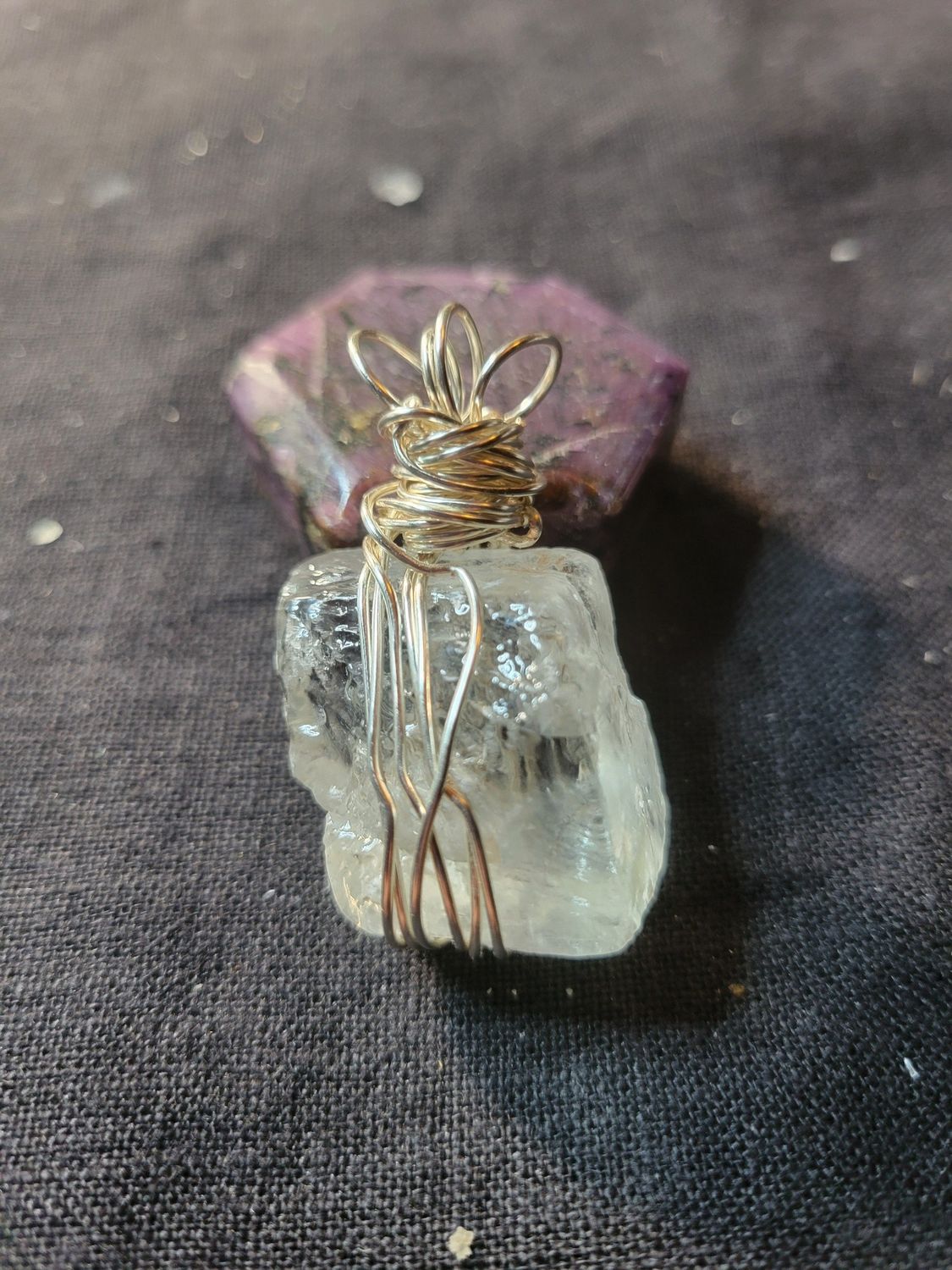 Pendant Clear Quartz Cube- Created by Judy