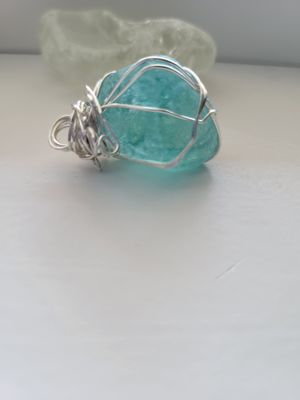 Pendant Aqua Ocean Glass (Newfoundland) - Created by Judy