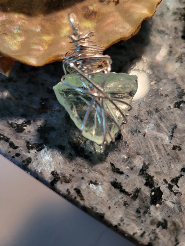 Pendant Aqua Ocean Glass (Newfoundland) - Created by Judy