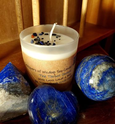 Judy&#39;s Soy Candle -Chakra Throat - Mint &amp; Lapis