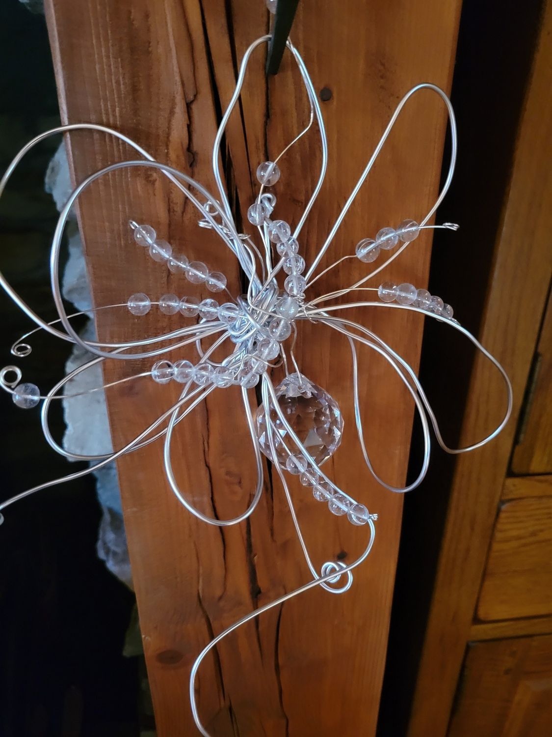 Wall Hanging-Flower Of Peace- (Large) Clear Quartz &amp; Pyramid