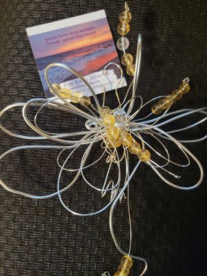Wall Hanging-Flower Of Peace- Double Petal -Citrine