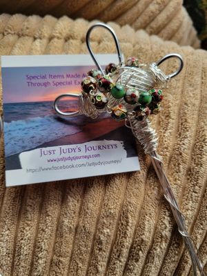 Judy&#39;s Hand-designed Cross - Beads &amp; Ruby Zoisite
