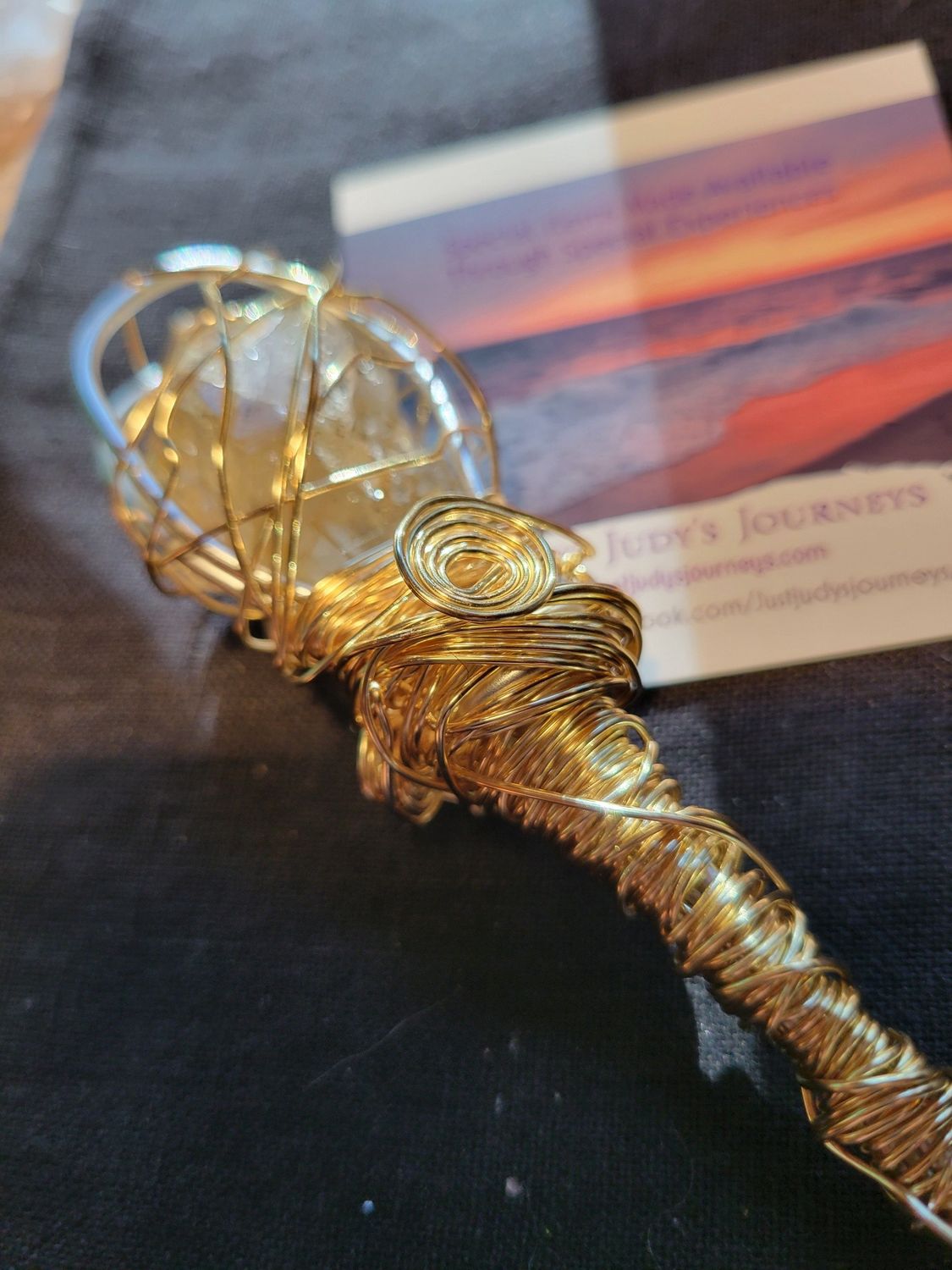 Judy&#39;s Hand-Designed Wand - Herkimer/Golden Healer