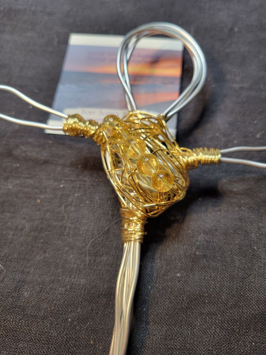 Judy&#39;s Hand-designed Ankh Cross - Citrine/Gold