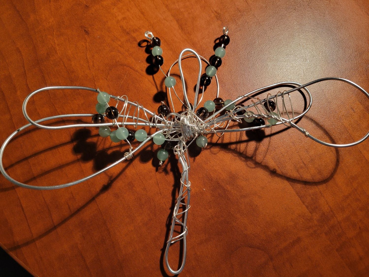 Judy&#39;s Butterfly of Transformation-Green aventurine/smoky quartz