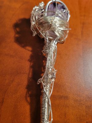 Judy&#39;s Hand-Designed Wand - Double Amethyst