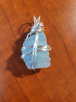 Pendant Rough Blue Aquamarine - Created by Judy
