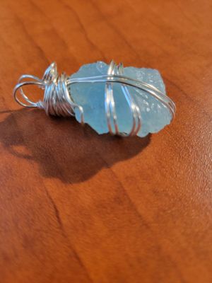 Pendant Rough Blue Aquamarine - Created by Judywas$55