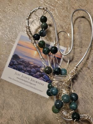 Wall Hanging-Judy&#39;s Heart of Compassion-Green Jasper